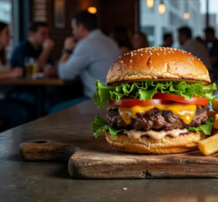 Burger premium serwowany w DIGITAL ADVANTAGE STUDIOS LLC